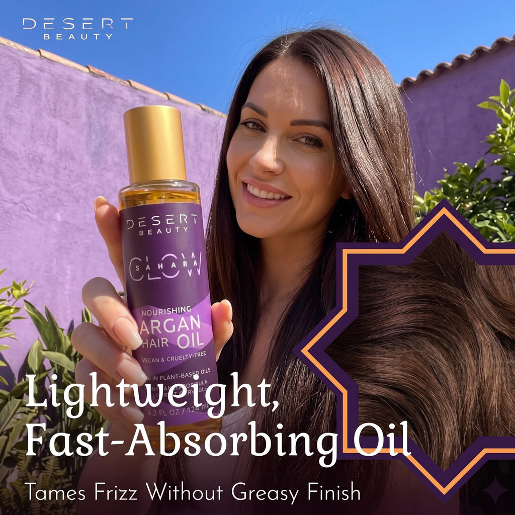 Desert Beauty Argan Oil, 4 oz, Hair Oil Treatment for Dry Damaged Hair, Leave-in Conditioner, Hydrating, Strengthens, Natural, Cruelty Free