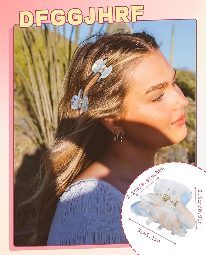 Molans 12 Pcs Small Hair Clips Mini Claw Jaw Clips Women Girls Thin Hair