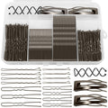 FLAREANN Gray Bobby Pins Set with U Shape Pins, Spiral Pin & Snap Clips
