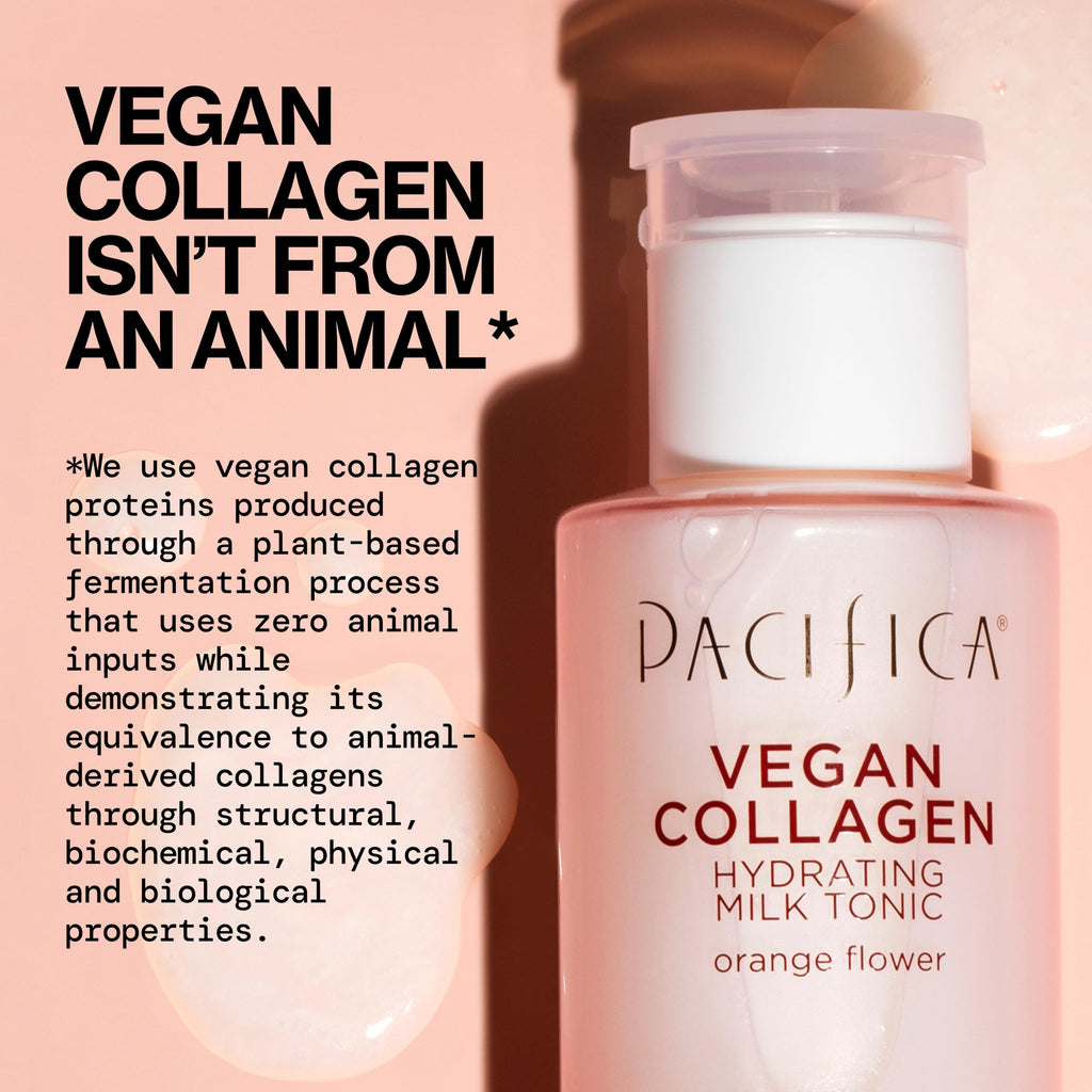 Pacifica Vegan Collagen Hydrating Milk Tonic – Alcohol-Free Milky Toner & Essence Moisturizing Vegan Collagen Face Tonic w/Hyaluronic Acid, Chamomile Jasmine All Skin Types Vegan Dermatologist Tested