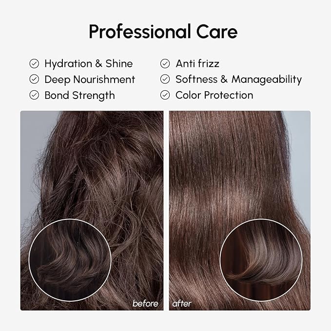 MAREE Deep Conditioning Hair Mask for Damaged Hair Treatment – Keratin Hair Care for Hydrating Growth Repair Moisturizing – Dry Curly Color Refreshing – 6.7 Fl Oz, Brown