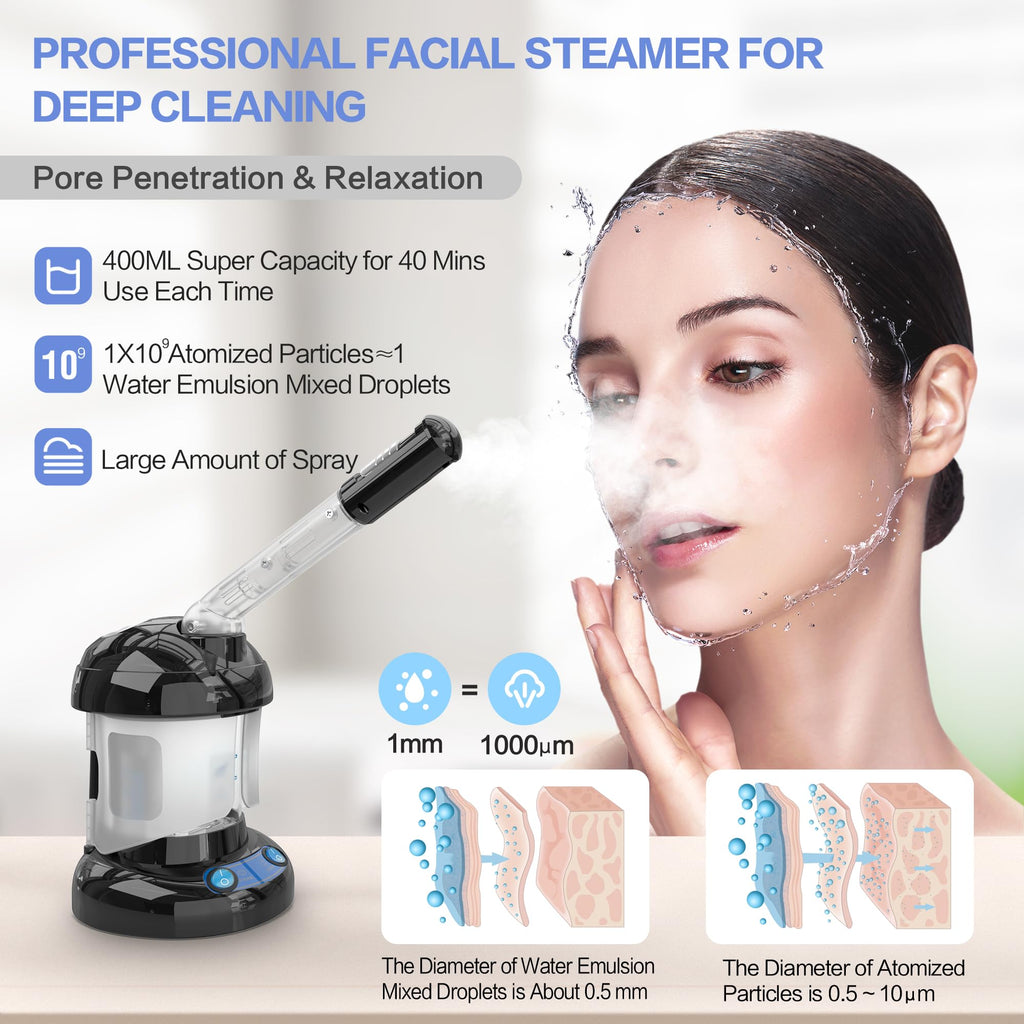 Kingsteam Nano Ionic Facial Steamer for Deep Cleansing & Home Spa