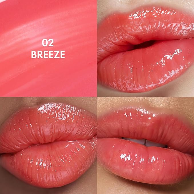 Amuse SEOUL Daisy Flower Dew Tint (02 BREEZE) - Glossy Moisturizing Lip Stain, Watery Glow Lip Tint, Long Lasting Color, Dewy Finish, Vegan, Korean Beauty Makeup