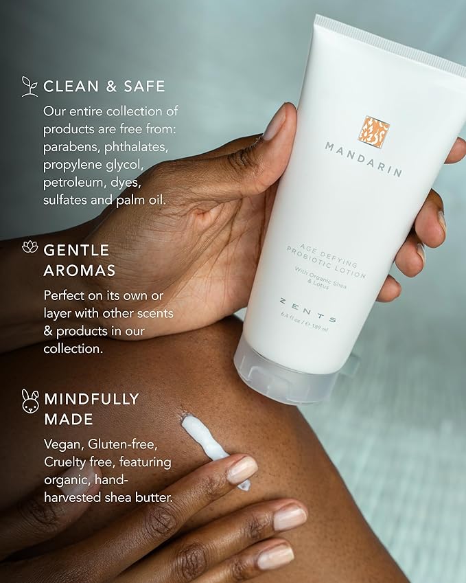 Zents Age-Defying Probiotic Body & Hand Lotion (Mandarin) 6.4 fl oz