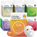 100 Pack Collagen Essence Sheet Facial Masks, Bulk Face Masks Skincare