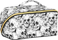 MNSRUU Makeup Organizer Bag, Skull and Flower Travel Makeup Bags Makeup Vanity Case Large Capacity Rhombus Cosmetic Toiletry Bag for Girl Women Ladies