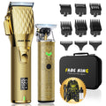 FADEKING® Professional Hair Clippers for Men – Cordless Barber Clippers & Beard Trimmer for Men, Fade Clipper and Trimmer Set for Home & Barber Use, Complete Men's Grooming Kit - Gifts for Men