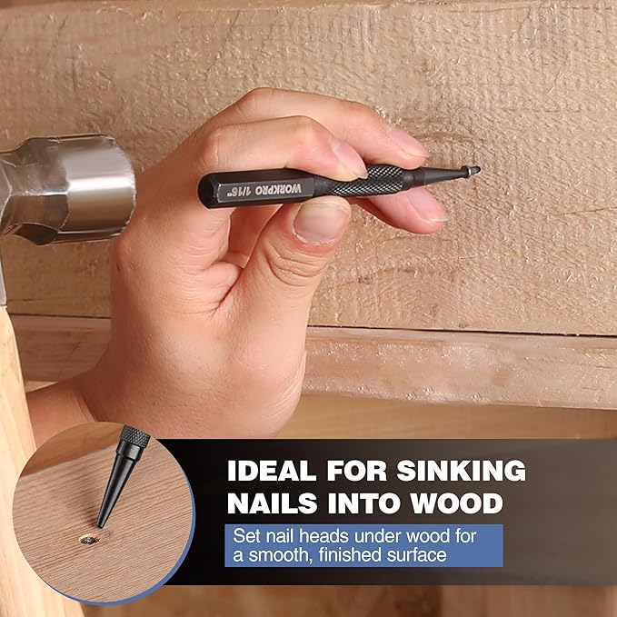 WORKPRO 4-Piece Nail Punch and Center Punch Set