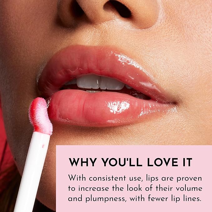 Lawless Forget the Filler Lip Plumping Line Smoothing Gloss - Cherry Vanilla - Premium Volumizing Lip Gloss with Natural Ingredients Designed to Plump, Firm, and Hydrate Lips 0.11 oz