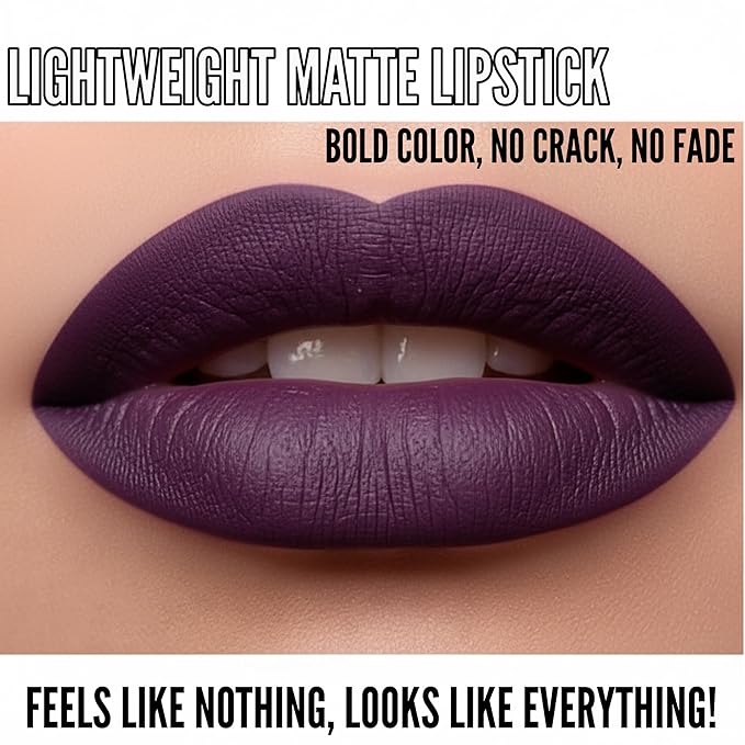 Mynena Hydrating Deep Plum Matte Liquid Lipstick Long Lasting - Mia