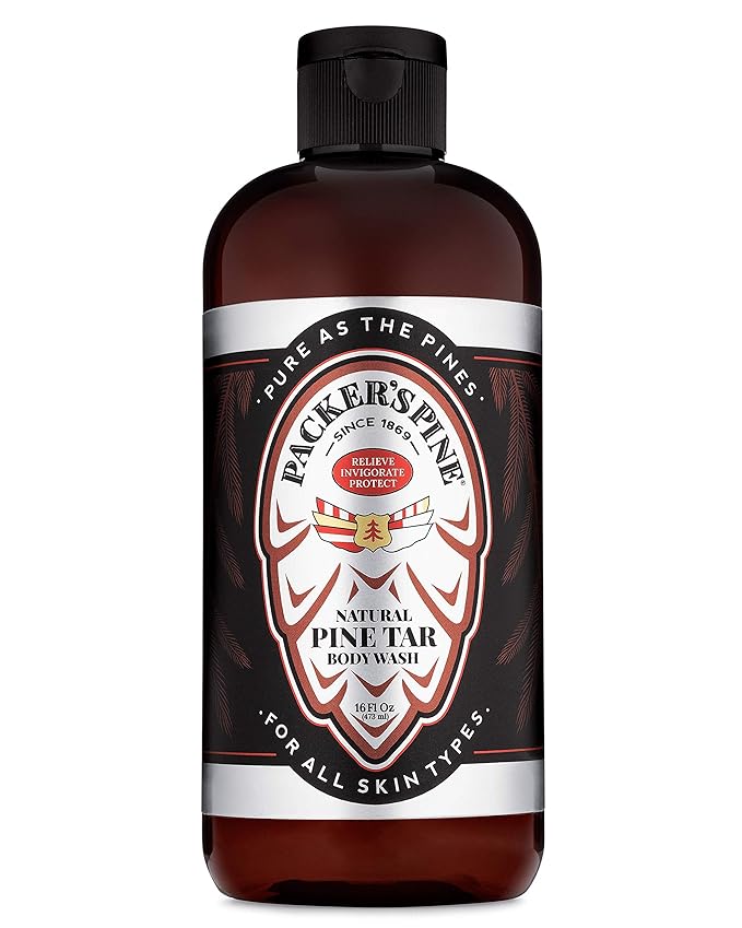 Packer's Pine Tar Body Wash for Men & Women | Soothing Pine Tar Shower Gel for Psoriasis, Eczema & Itchy Skin | Natural Pine Tar & Oils | Paraben & Sulfate-Free, 16 fl oz