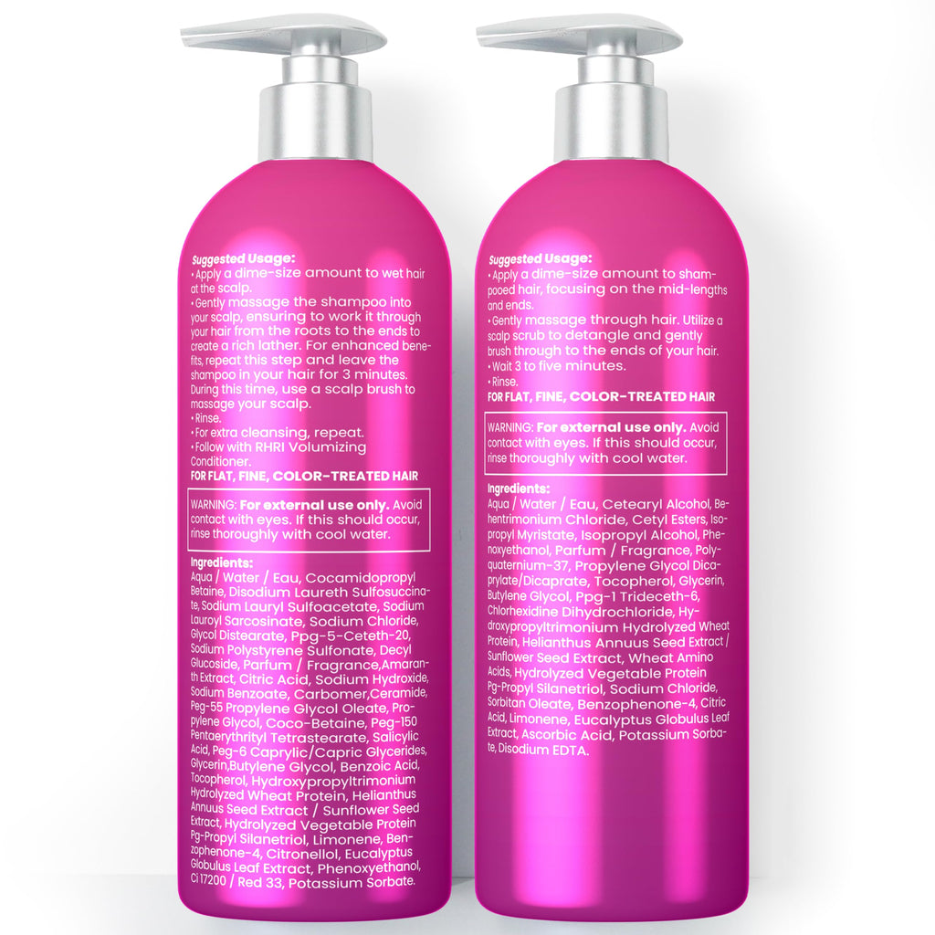 Volumizing Shampoo and Conditioner Set for Fine Hair, Boosts Volume & Shine