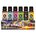 Top 6 Faves - Set of 6 Premium Fragrance Oils - Love Spell, Tahitian Vanilla, Clean Cotton, Mango, Dragon's Blood and Monkey Farts - 10ML