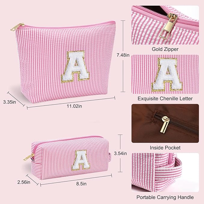 YOOLIFE Birthday Gifts for Women Kids Teen Girls - Pink Makeup Bag Best Friend Birthday Gifts Teacher Gifts Wedding Gifts Bridesmaid Gifts Daughter Teacher Wife Gifts Teen Girl Gifts M