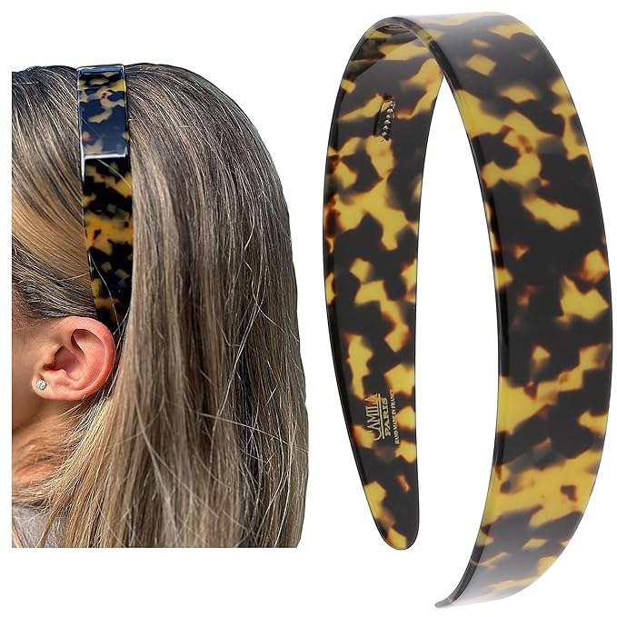 Camila Paris CP3879 French Headband for Women, Handmade Tokyo, Strong Hold Grip Women's Hair Band, Ligth and Very Flexible, No Slip Durable Styling Girls Hair Accessories, Made in France