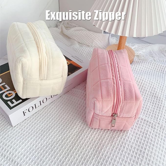 HABUAETY Makeup Cosmetic Bag Small Checkered Pouch Make Up Purse Bag Y2k Accessories