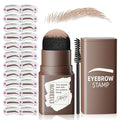 Eyebrow Stamp and Eyebrow Stencils for Shaping 24pcs Reusable with Brow Brush, Brow Stamp Waterproof for Natural Eyebrow Color (Dark Brown)