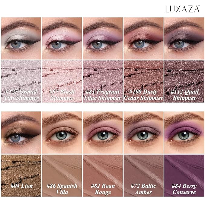 LUXAZA PRO Plum Eyeshadow Stick Makeup Set 10PCS, Neutral Shimmer And Matte Cream Eye Shadow Palette, Metallic Bronze Smoky Eyeliner Brightener Crayon Pencil Kit, Ideal Gift for Women -Cocoa Crush