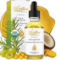 OilnGlow 8 in 1 Natural Hair Growth & Strengthening Oil with Rosemary, Castor, Vegan Jojoba, Coconut, Grape Seed, Ginger & Scalp DHT Blocker Peppermint Oil -2 FL
