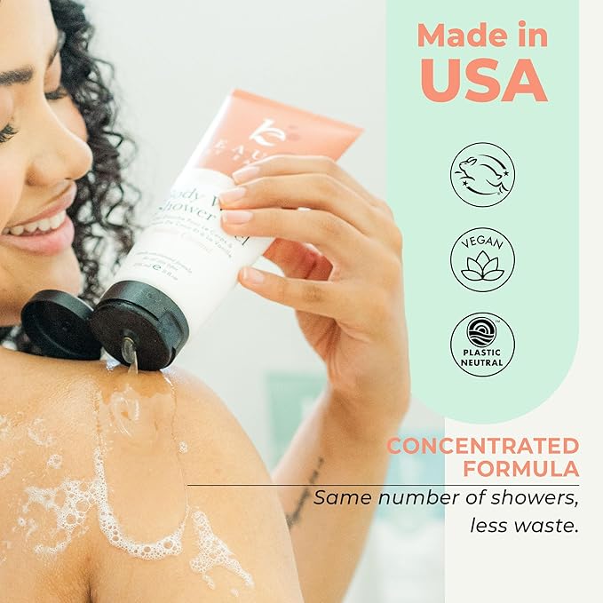 Vanilla Coconut Shower Gel Body Wash - USA Made with Organic Ingredients