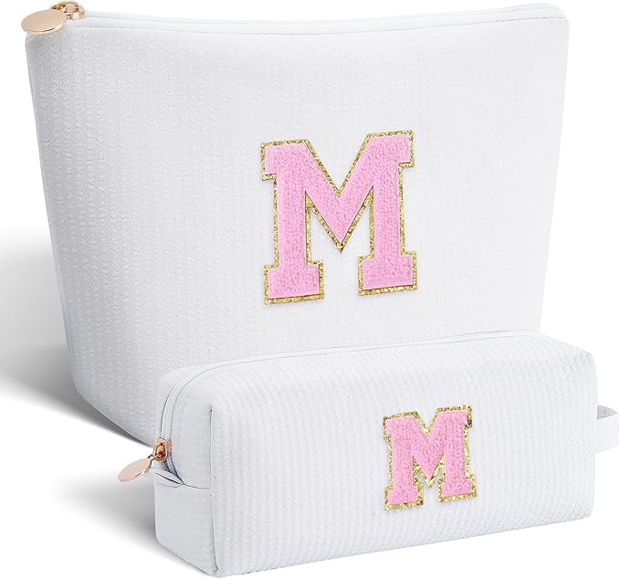 Btffitting Gifts for Teen Girls Women - Birthday Gifts for 10 11 12 13 14 15 16 17 18 Years Old Girl,Makeup Bag Cosmetic Bag,Teacher Gift Trendy Stuff Toiletry Bag - White,M