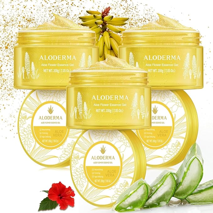 Aloderma 24K Gold Aloe Flower Essence Gel, Age-Defying & Hydrating