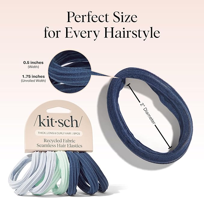 Kitsch Seamless Hair Ties No Damage - Garden Bouquet, 8pcs