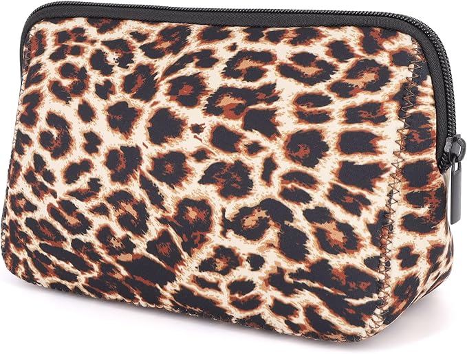 AJLTPA Waterproof Neoprene Cosmetic Bag, Leopard