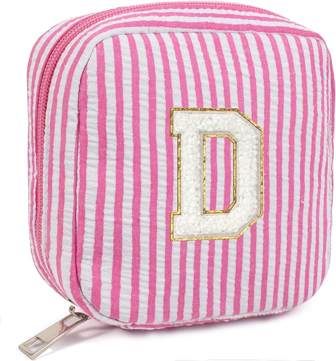 LETGO Easter Basket Gifts for Girls Teen Girl - Pink Preppy Makeup Bag Best Friend Birthday Gifts Teacher Gifts for Women Wedding Gifts Bridesmaid Gifts Daughter Teacher Wife Gifts Teen Girl Gifts