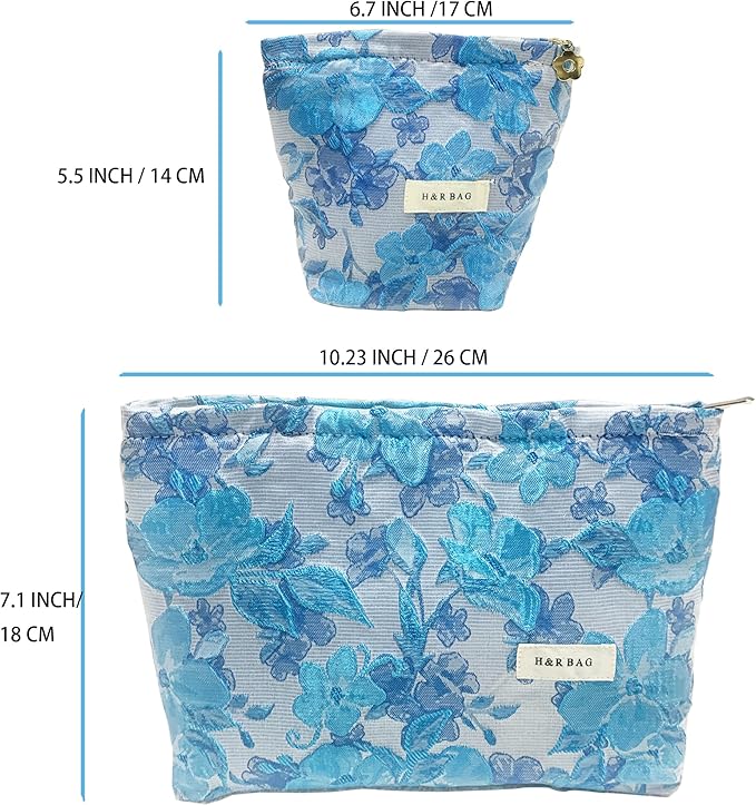 getgto 2 Pcs Makeup Bags, Large Cosmetic Bag Travel Toiletry Bag
