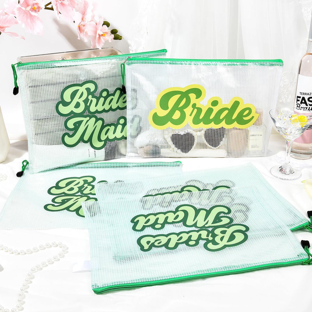 SOIDRAM 6PCS Bridesmaid Makeup Bag Clear Zippered Bag Bridesmaid Proposal Gifts Cosmetic Pouch for Wedding Party Favors Bachelorette Party Decorations Toiletry Organizer Bag Cosmetic Case Gift