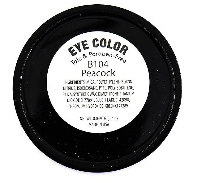 Pure Ziva Peacock Neon Jewel Tone Blue Turquoise Teal Shimmer Pressed Powder Single Vegan Eyeshadow; Talc, Paraben & Cruelty Free