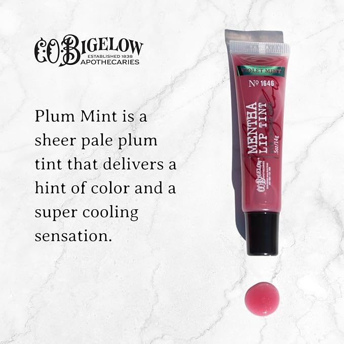 C.O. Bigelow Plum Mentha Lip Tint Trio, Pack of 3 Purple Tinted Lip Gloss