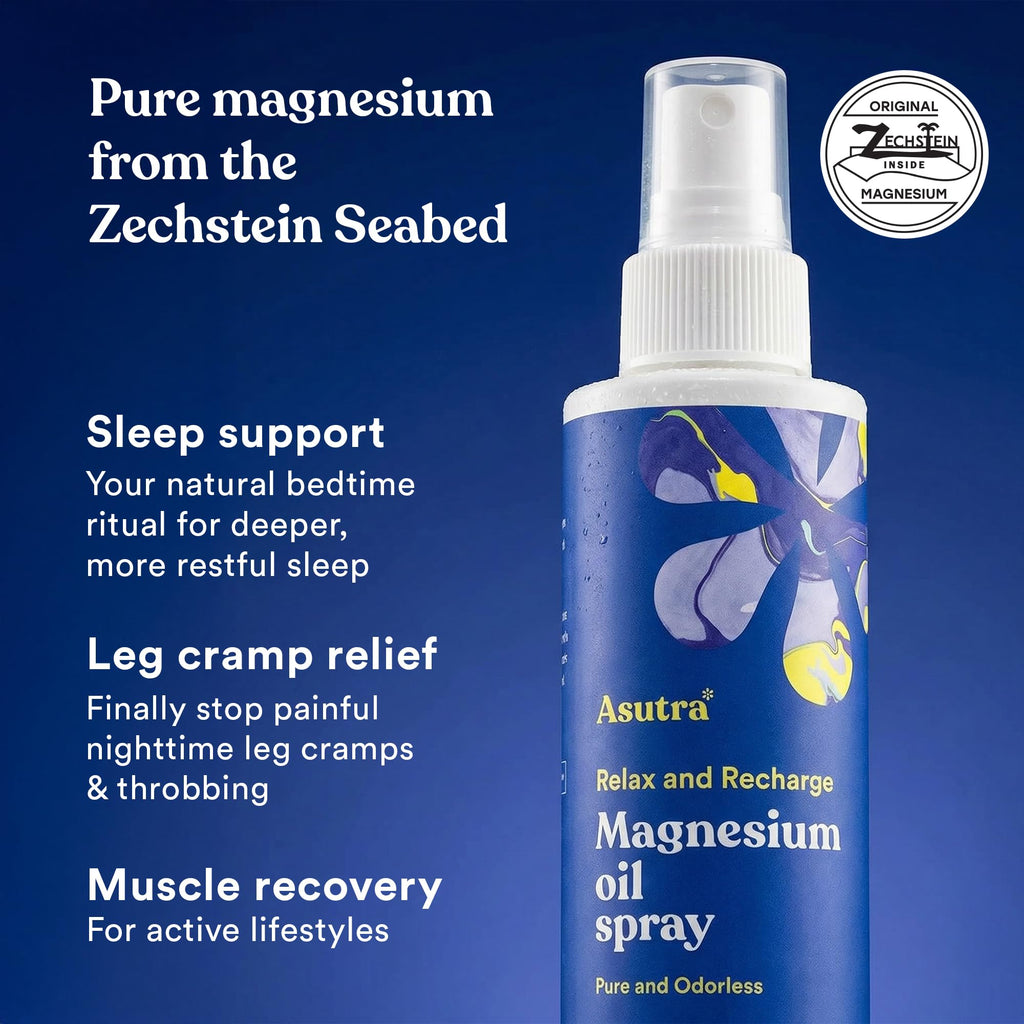 ASUTRA Zechstein Pure Magnesium Oil Spray for Feet and Leg Cramps, Topical