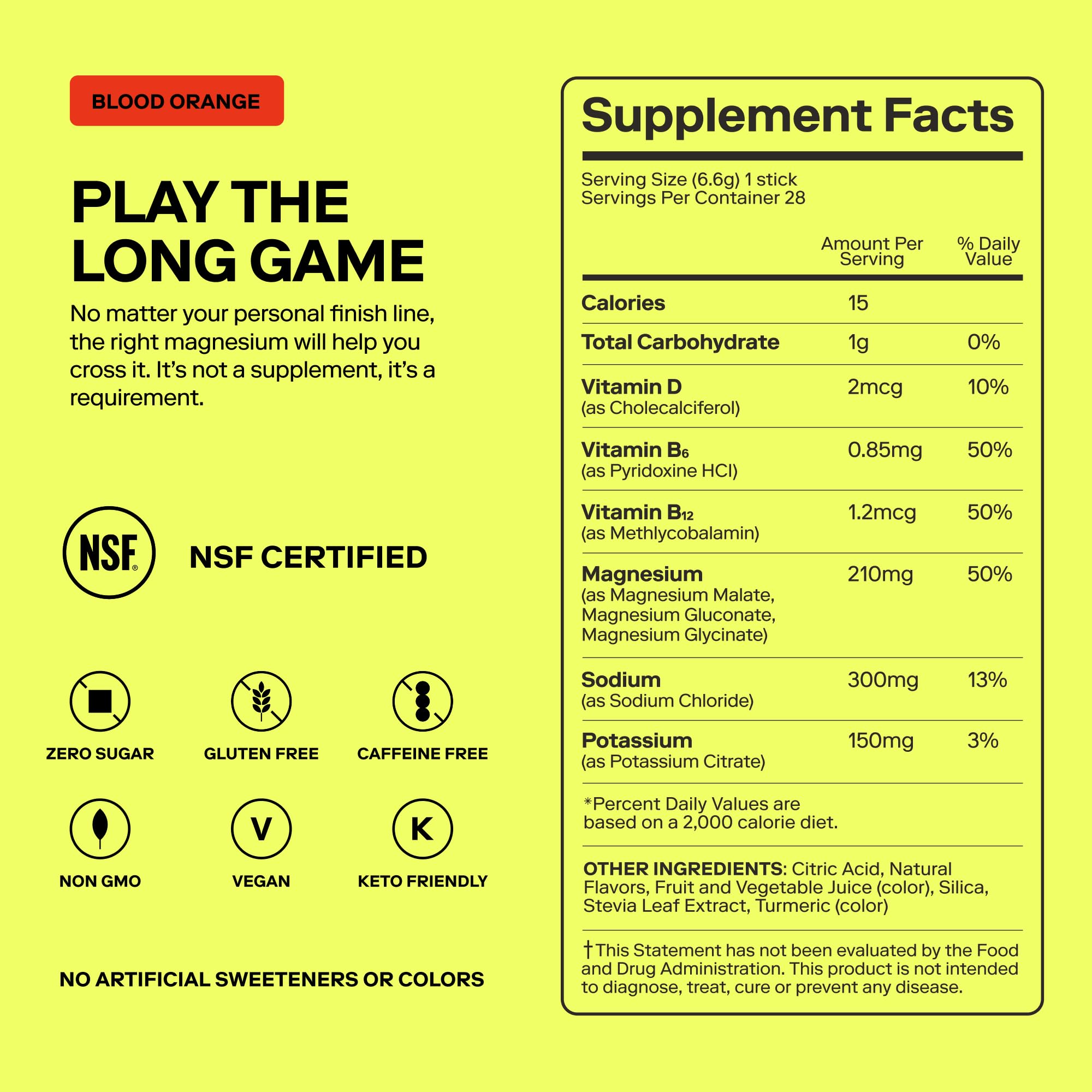 MAGNA Electrolytes Powder Drink Mix for Hydration, Energy & Focus Support (28 Servings, Blood Orange)