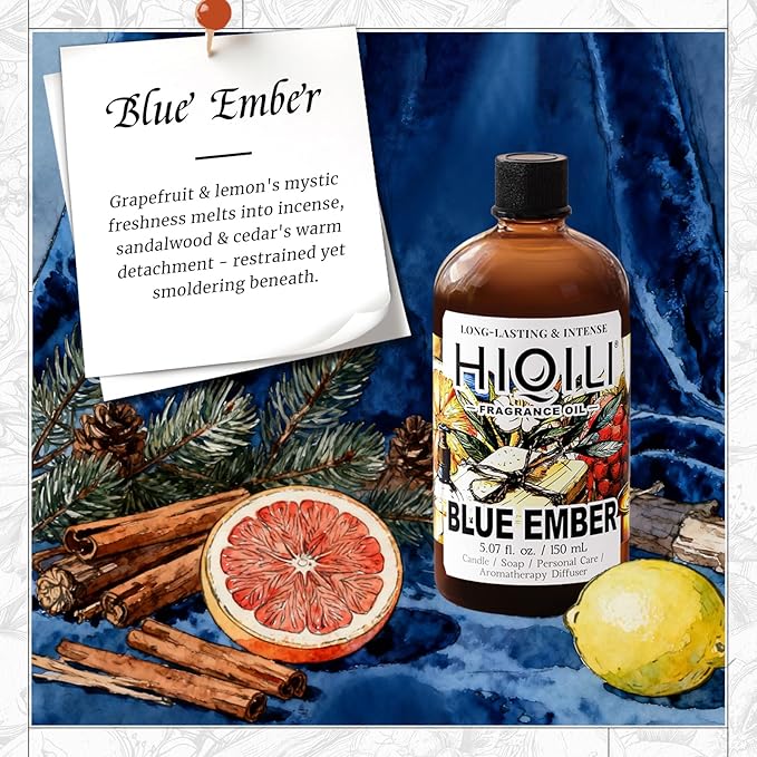 HIQILI Blue Ember Fragrance Oil for Candle Making - 5.07 Fl Oz