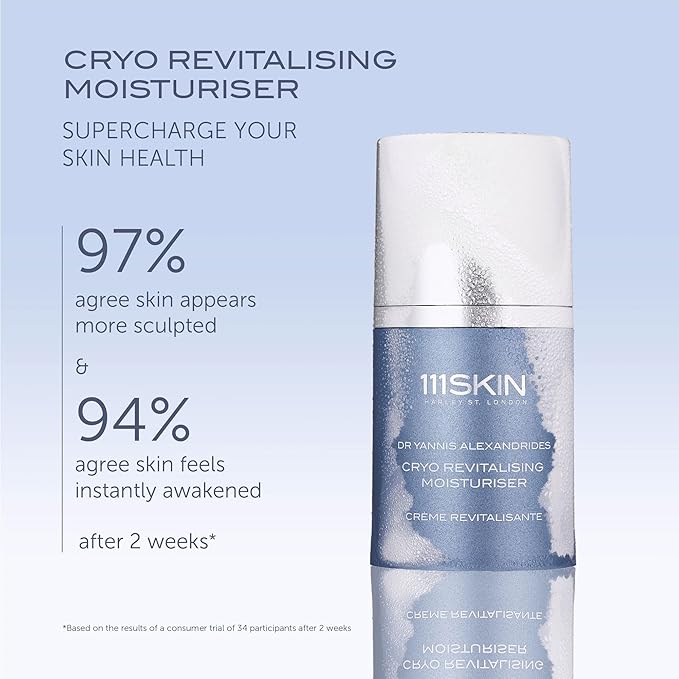 111SKIN Cryo Revitalising Moisturiser, Hydrating Gel Face Cream, 1.69 fl oz