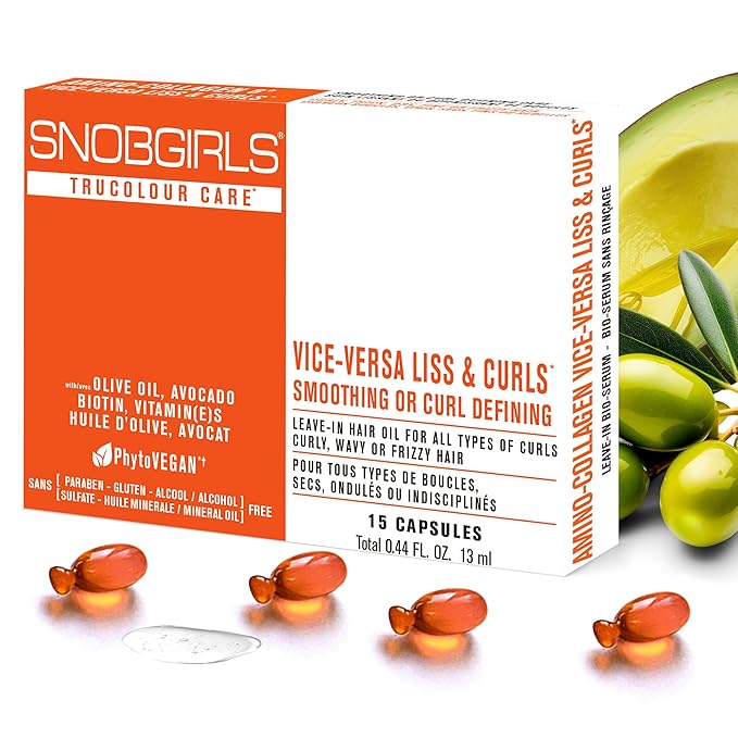 SNOB GIRLS Vice-Versa Hair Serum Capsules, Anti-Frizz Serum, Vegan, 15 Ct