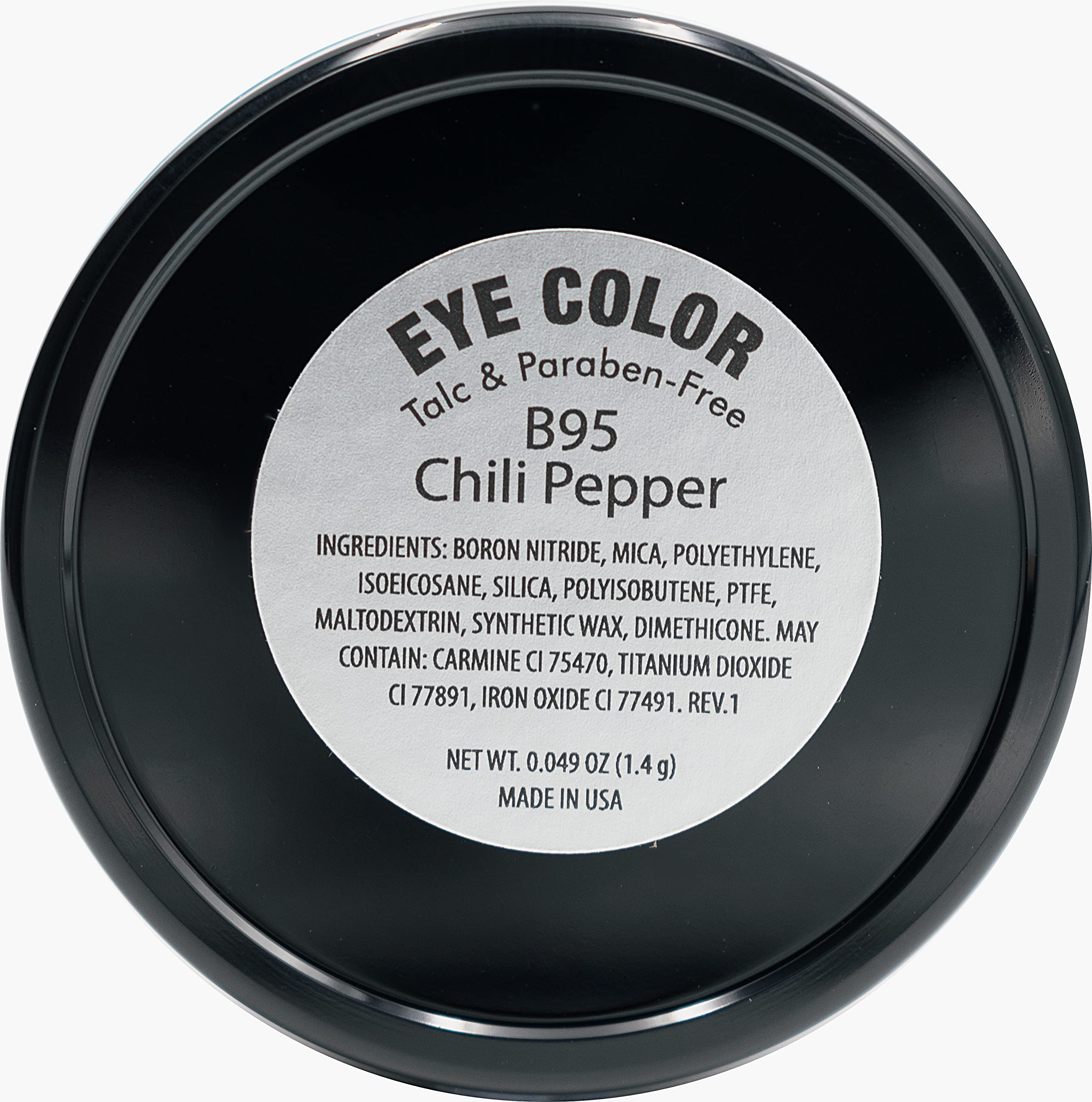 Pure Ziva Chili Pepper Bright Red Orange Sparkling Glitter Pressed Powder Single Vegan Eyeshadow; Talc, Paraben & Cruelty Free