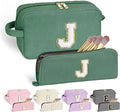 YOOLIFE Personalized Gifts - Travel Makeup Bag Cute Makeup Bag Make Up Bag Monogram Makeup Bag Travel Toiletry Bag Best Friend Birthday Gifts Bridesmaid Wedding Gifts for Women Her Girls Letter J