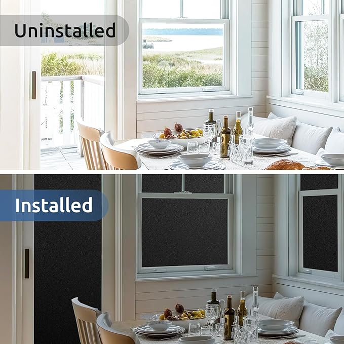 rabbitgoo Blackout Window Film Room Darkening Light Blocking 11.8" x 78.7"