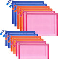Sinzip 12 Pieces Zipper Nylon Mesh Pouch, Mesh Cosmetic Bags Makeup Bags Pencil Case, Multipurpose Travel Bags for Cosmetic School Office Supplies and Travel Accessories (Multicolored 01, A5+B6)