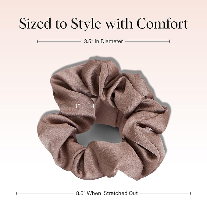 Kitsch Satin Scrunchies for Women - Cameo, 5pcs