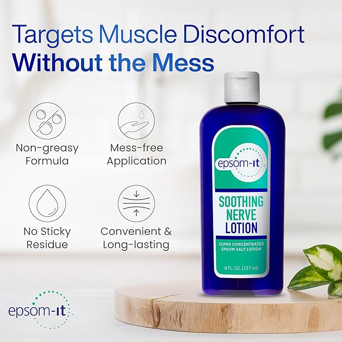 EPSOM-IT Soothing Nerve Magnesium Lotion, Epsom Salt, Arnica Cream, 4-Pack