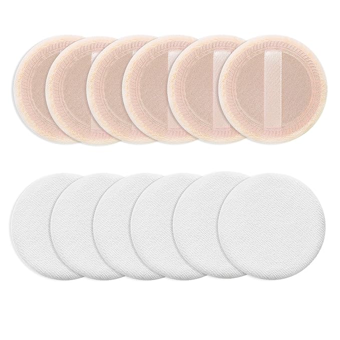 Sibba Cosmetics Makeup Sponge 12 PCS Fluffy Make Up Foundation Applicator Face Blending Setting Pads Matte Loose Powder Body Paint Wet Dry Application Brushes (white/skin color)