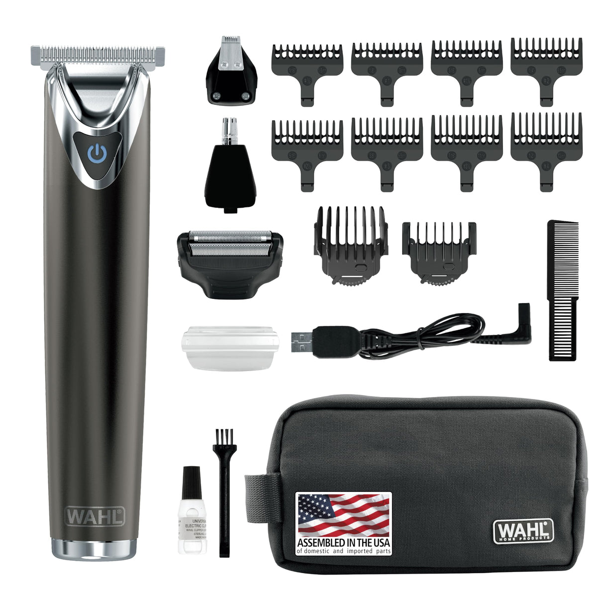 Wahl USA Stainless Steel Lithium Ion 2.0+ Slate Beard Trimmer for Men