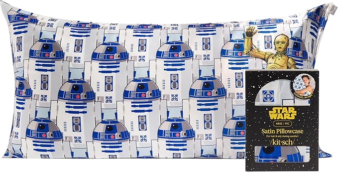 Kitsch x Star Wars R2-D2 & C-3PO Satin Pillowcase, Size 19x36