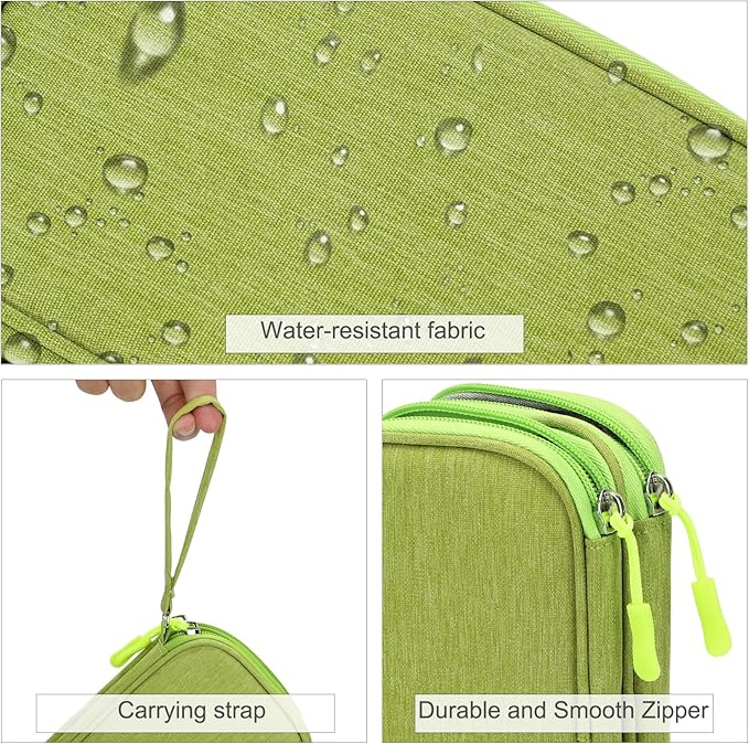 FYY Electronic Organizer, Travel Tech Pouch Bag, Cable Organizer Green