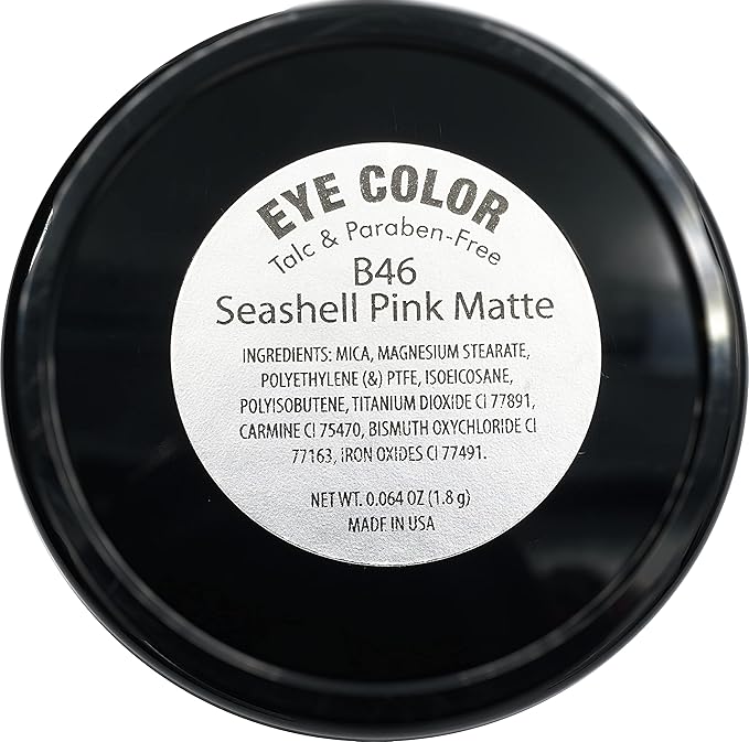 Pure Ziva Seashell Light Pink Opaque Matte Pressed Powder Single Vegan Eyeshadow; Talc, Paraben & Cruelty Free