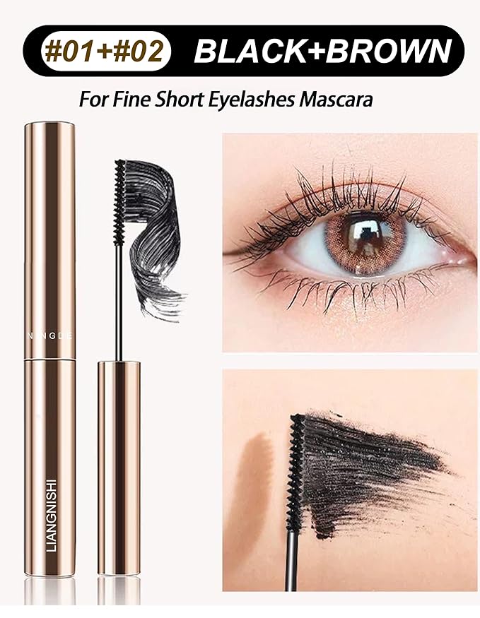 Black & Brown Tubing Mascara for Older Women, Lengthening & Volumizing